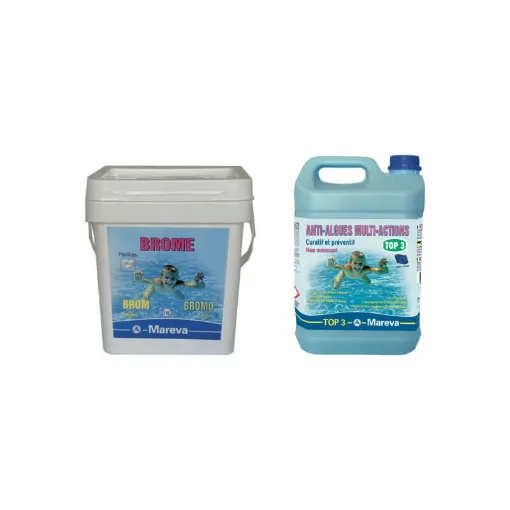 Picture of Pack MAREVA - Bromine tablets - 5kg - Top 3 MAREVA multi-action algae killers - 5L