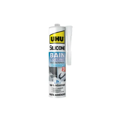 Picture of Silicone mastic UHU Bain Cuisine 2H Transparent Cartridge - 300ml - 37465