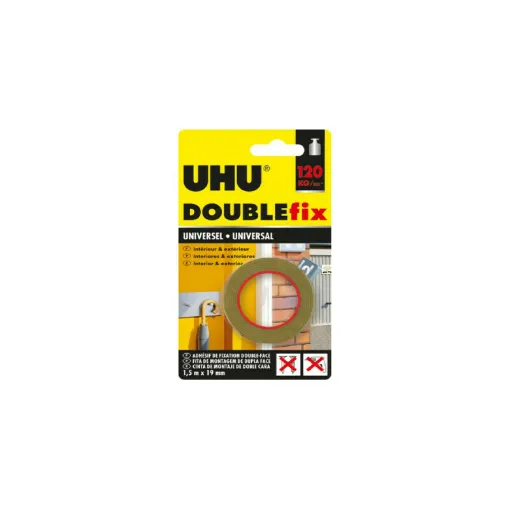 Picture of UHU Doublefix Universal Tape - 1.5m x 19mm - 36495