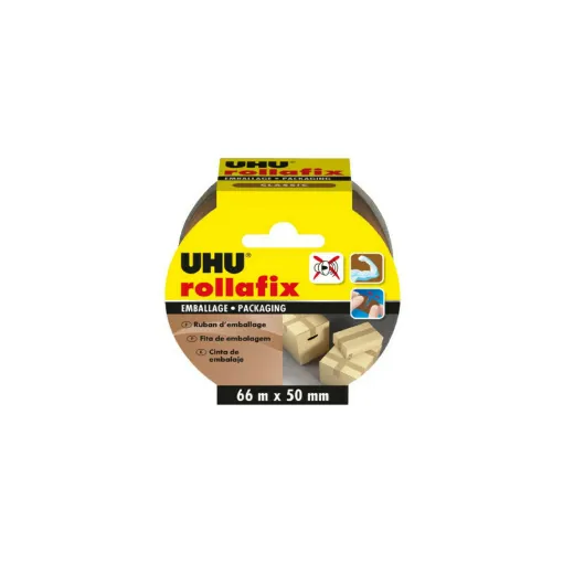 Picture of UHU Rollafix Packaging Tape Brown - 66m x 50mm - 36515