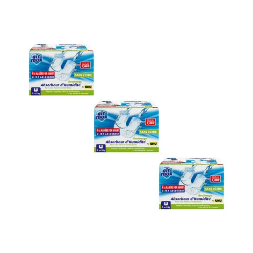 Picture of Pack of 3 sets of 2 refills for Airmax by UHU moisture absorber - 6x450g - 34848