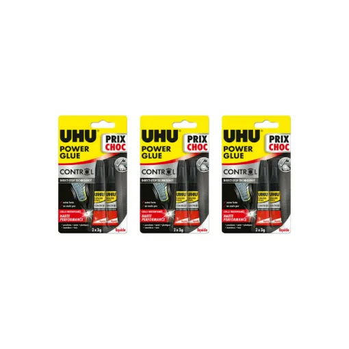 Picture of Set of 3 Power Glue liquid Control UHU tube - 2x3g