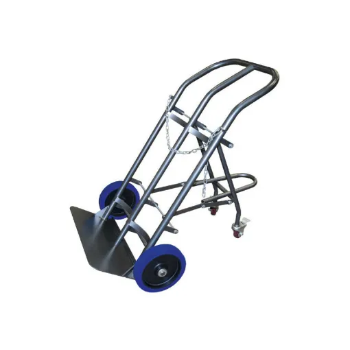 Picture of STOCKMAN 2 bottle cart - Rubber wheels - Load 200kg - SAC200-RSB