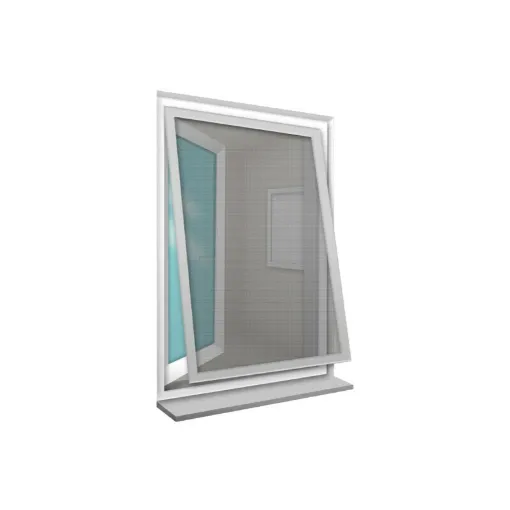 Picture of Louisiana CONFORTEX mosquito netting on frame for window - 100 x 120 cm - Grey