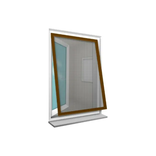 Picture of Louisiana CONFORTEX mosquito netting on frame for window - 100 x 120 cm - Brown