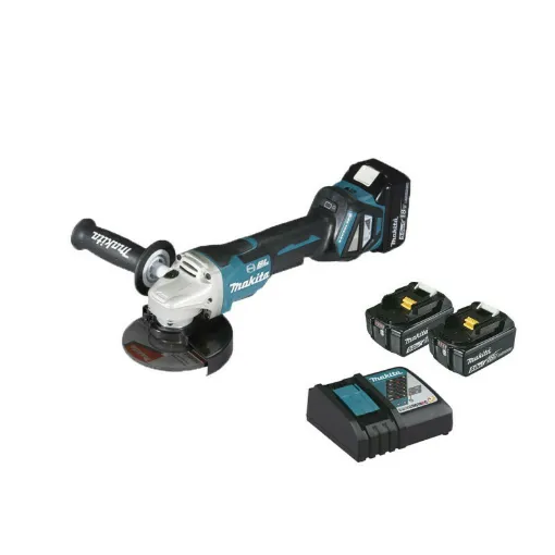 Picture of Brushless grinding machine MAKITA 18V 125mm - 2 batteries BL1850 5.0Ah - 1 fast charger DC18RC DGA517RTJ