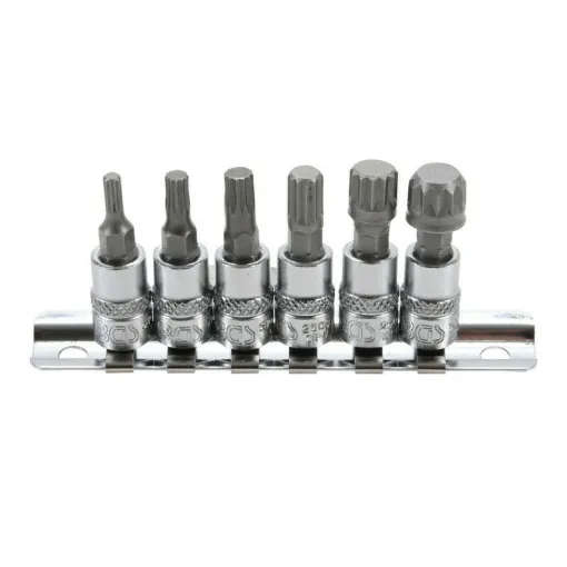 Picture of BGS TECHNIC Bit Socket Set for XZN - 6,3mm (1/4") - multiple teeth M4/M12 - 6 pcs - 2162