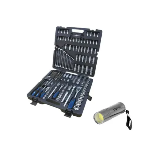 Picture of Pack KS TOOLS - Socket Set Chrome Plus - 216 pcs - COB LED Torch - L.84 mm