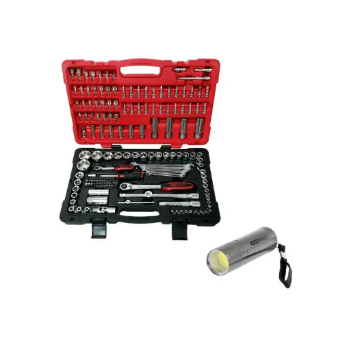 Picture of Pack KS TOOLS - Ultimate Socket and Accessory Set - 151 pcs - COB LED Flashlight - L.84 mm