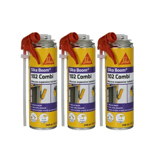 Picture of Set of 3 SIKA Sika Boom 102 Combi Expanding Polyurethane Foams - 500ml