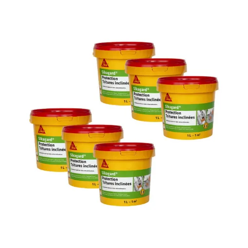 Picture of Batch of 6 SIKA Sikagard Sloping Roof Protection Paints - Beige - 6 x 1L