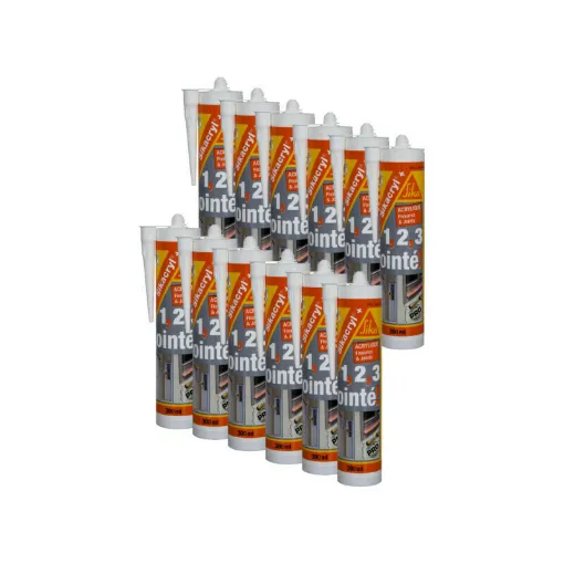 Picture of Set of 12 SIKA Sikacryl Plus acrylic sealants - White - 12 x 300ml