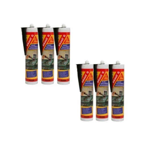 Picture of Set of 6 Silicone Elastic Sealants - SIKA Sikasil G - Black - 300 ml