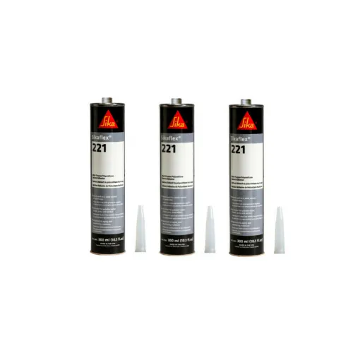 Picture of Set of 3 SIKA Sikaflex 221 Multipurpose Adhesives - Black - 300ml