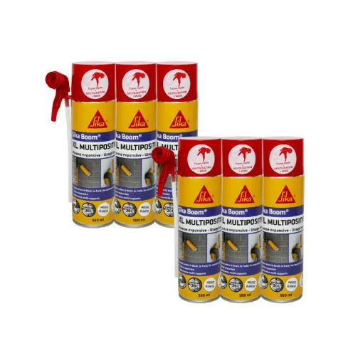 Picture of Set of 6 SIKA Boom XL Multiposition foam - White - 500 ml