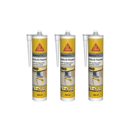 Picture of Set of 3 SIKA Sikacryl Plus acrylic sealants - Oak - 300ml