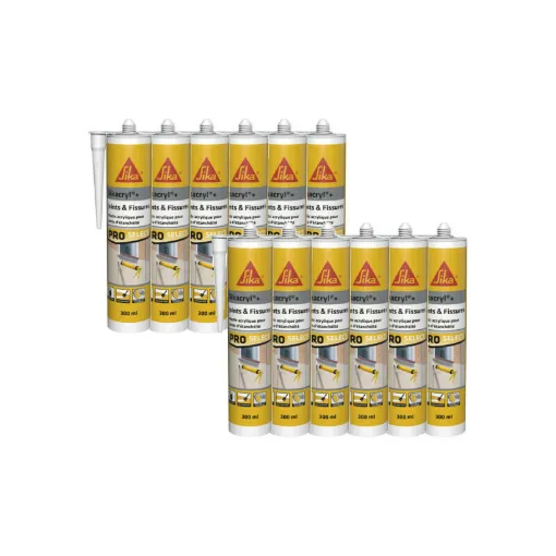 Picture of Set of 12 SIKA Sikacryl Plus acrylic sealants - Oak - 300ml