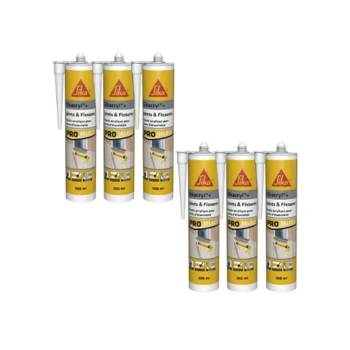 Picture of Set of 6 SIKA Sikacryl Plus acrylic sealants - Oak - 300ml