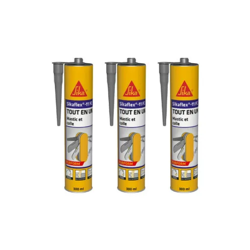 Picture of Set of 3 SIKA Sikaflex 11 FC Purform Multipurpose Adhesives - Concrete Grey - 300 ml