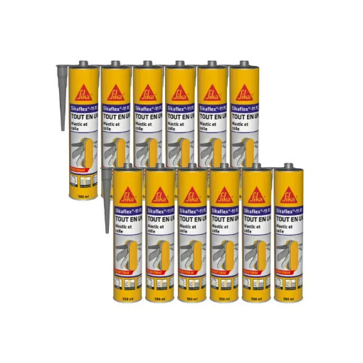 Picture of Set of 12 SIKA Sikaflex 11 FC Purform Multipurpose Adhesives - Concrete Grey - 300 ml