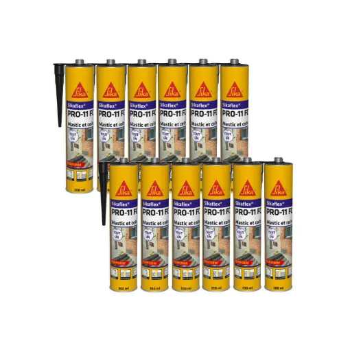 Picture of Set of 12 SIKA Sikaflex PRO 11 FC Purform Adhesives - Black - 300ml - 659664