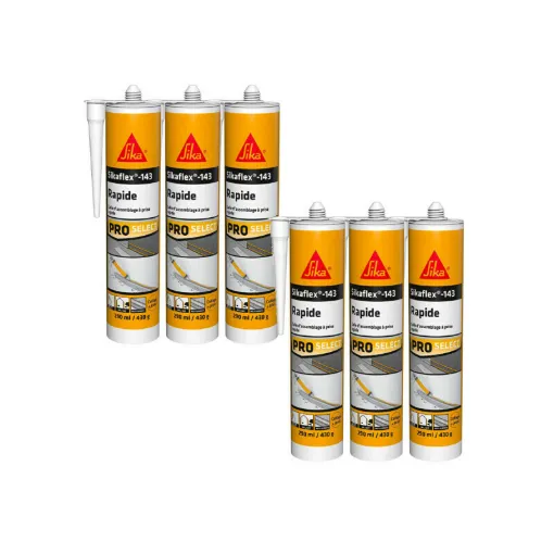 Picture of Batch of 6 SIKA Sikaflex 143 Quick Adhesives - White - 290ml