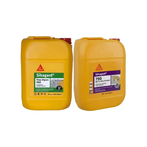 Picture of SIKA Treatment and Protection Pack - Sikagard Stop Algues Pro 20L - Sikagard 790 All-in-One Water Repellent 20L