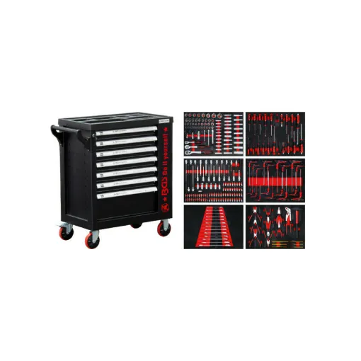 Picture of BGS TECHNIC Workshop trolley - 7 drawers and 1 side door - 250 tools - 6058