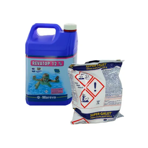 Picture of MAREVA chlorine cleaning pack for large pools - Super Pebble - Revatop