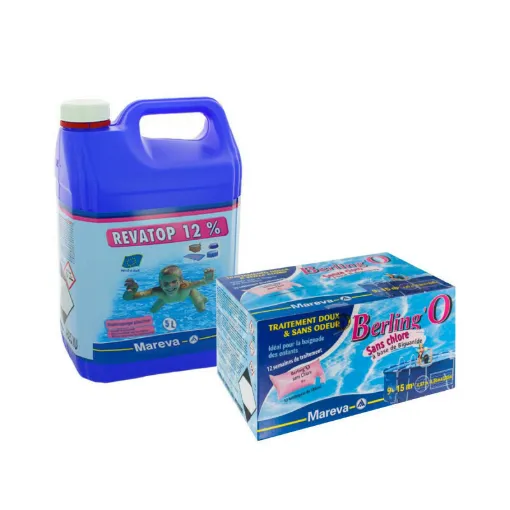 Picture of Cleaning pack without chlorine MAREVA for swimming pools from 9 to 15 m3 - Berling'o - Revatop