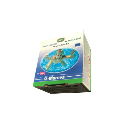 Picture of Berling'o Multi-action algae remover MAREVA for swimming pools from 20 to 30 m3 - Eco-doses Top 3 - 8 x 125mL - 020024U