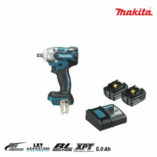 Picture of MAKITA 18V brushless impact bolter - 2 batteries BL1850B 5.0Ah - 1 fast charger DC18RC DTW285RTJ