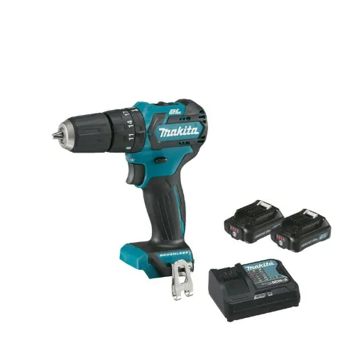 Picture of Drill screwdriver with brushless percussion MAKITA 12V CXT - 2 batteries BL1020B 2.0Ah - 1 charger DC10SA HP332DSAJ