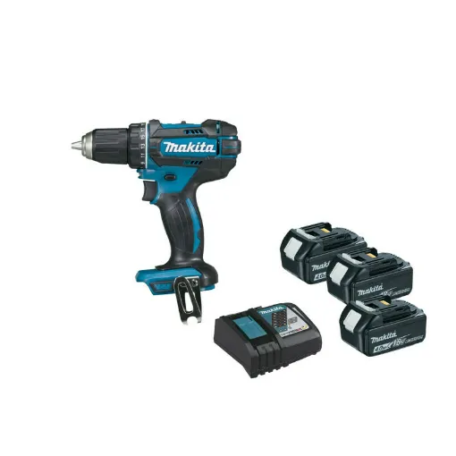 Picture of MAKITA 18V screwdriver drill - 3 batteries BL1840 4.0Ah - 1 fast charger DC18RC - DDF482RM3J