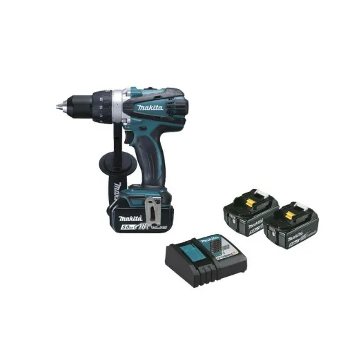 Picture of MAKITA 18V screwdriver drill - 3 batteries BL1850 5.0Ah - 1 fast charger DC18RC - DDF458RT3J