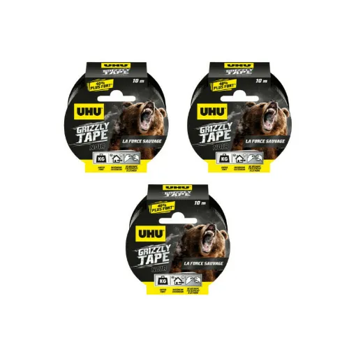 Picture of Set of 3 UHU Grizzly Tape Black - 10m