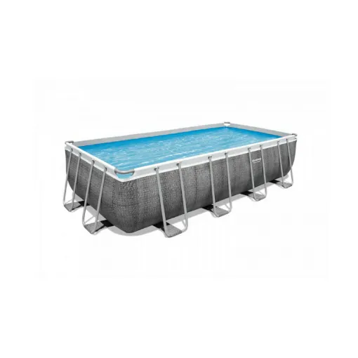 Picture of BESTWAY rectangular tubular pool - 488 x 244 x 122 cm - 11 532 L - rattan pattern - Power Steel - 56996