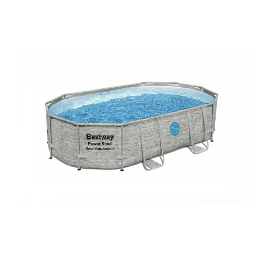 Picture of BESTWAY oval tubular pool - 488 x 305 x 100 cm - 10 949 L - Rattan pattern - Power Steel - SwimVista - 56946