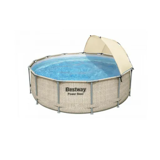 Picture of BESTWAY round tubular pool - 396 x 107 cm - 11 133 L - with cover - Steel Pro - 5614V