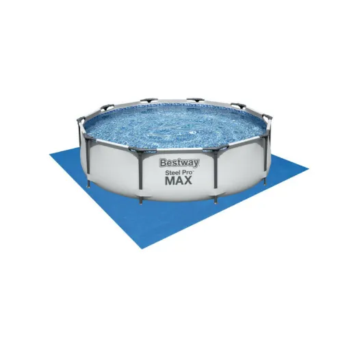 Picture of Pack BESTWAY Round Tubular Swimming Pool - Steel Pro Max - 305 x 76 cm - Ground Cover - 305 x 305 cm