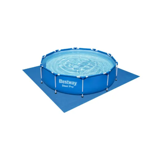 Picture of Pack BESTWAY Round Tubular Swimming Pool - Steel Pro - 305 x 76 cm - Ground Cover - 305 x 305 cm