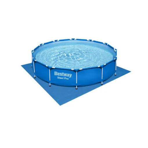 Picture of Pack BESTWAY Round Tubular Swimming Pool - Steel Pro - 366 x 76 cm - Ground Cover - 366 x 366