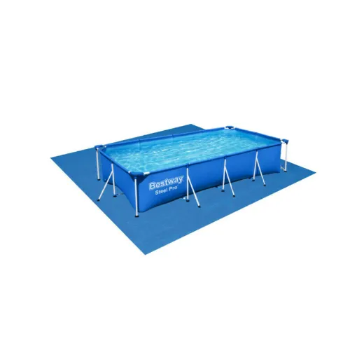 Picture of Pack BESTWAY Rectangular Tubular Pool - Steel Pro - 400 x 211 x 81 cm - Floor mat - 488 x 488 cm