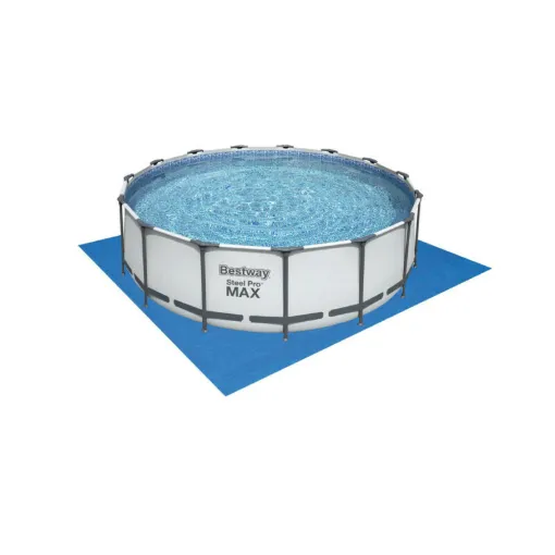 Picture of Pack BESTWAY Round Tubular Swimming Pool - Steel Pro Max - 457 x 122 cm - Ground Cover - 488 x 488 cm