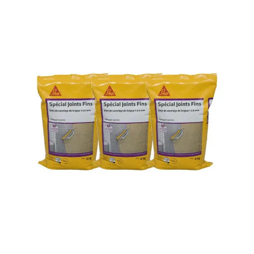 Picture of Set of 3 ready to mix interior and exterior tile grouts - SIKA SikaCeram Joint Fine - Ash - 4kg