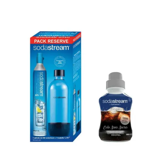 Picture of SODASTREAM CO2 Cylinder Pack 60L - 1 bottle PET 1L - Sugar-free Cola Concentrate 500 ml