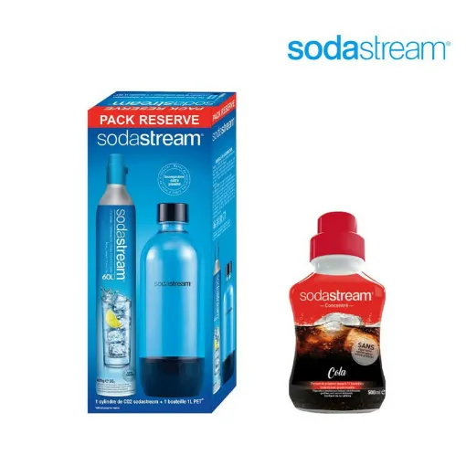 Picture of SODASTREAM Pack CO2 Cylinder 60L - 1 PET bottle 1L - Cola Concentrate 500 ml