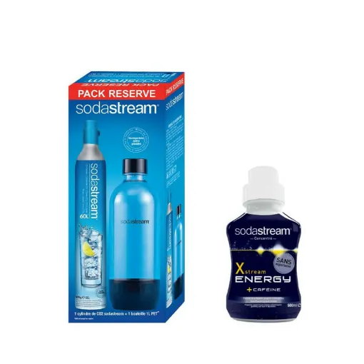 Picture of SODASTREAM CO2 Cylinder Pack 60L - 1 PET bottle 1L - Xtream Energy Concentrate 500 ml