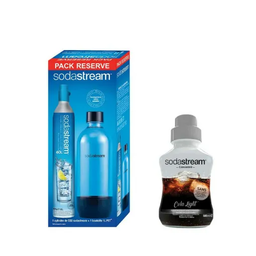 Picture of SODASTREAM Pack CO2 Cylinder 60L - 1 bottle PET 1L - Cola light concentrate 500 ml