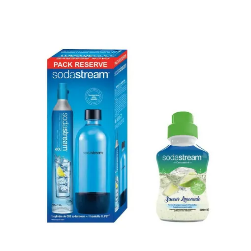 Picture of SODASTREAM Pack CO2 Cylinder 60L - 1 bottle PET 1L - Lemonade Concentrate 500 ml